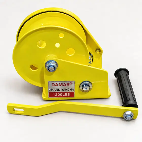 DAMAR heavy duty yellow manual mini hand winch — 1200 lbs